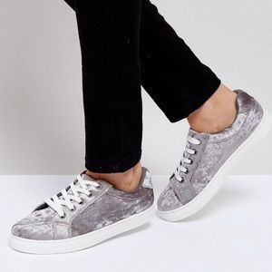 Gray Silver Velvet sneakers